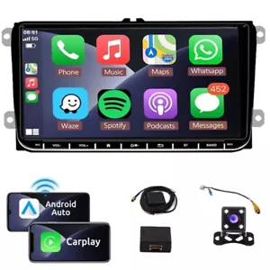 For VW Jetta Passat Golf 9" Carplay Android 9.1 Car Stereo Radio GPS Navi 1G+16G - Picture 1 of 10