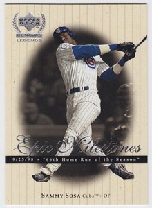 1999 Upper Deck Century Legends Epic Milestones - Sammy Sosa #6 - Cubs - NrMt-Mt