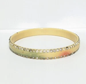 20er/30er Jahre Art Deco Celluloid Glitzer Strass Regenbogen Armreif Armband Vintage - Bild 1 von 11