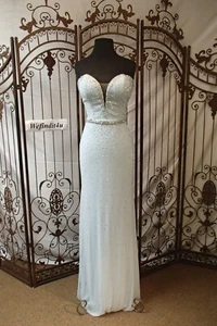 V645 LA FEMME 22812 POWDER BLUE SZ 10 $408 FORMAL PROM BLACK TIE DRESS GOWN - Picture 1 of 20
