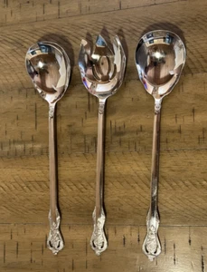 SET OF 3 Heritage Mint LTD Bentley Stainless Steel Holiday Hostess Serving Spoon - Picture 1 of 6