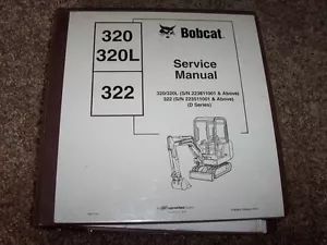 Bobcat Ingersoll Rand 320 320L 322 Excavator Factory Shop Service Repair Manual - Picture 1 of 3