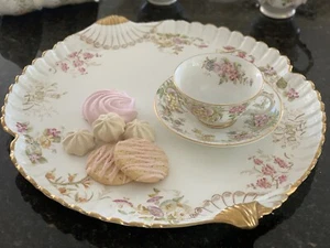 Aynsley Cabaret Tray Dish Embossed Shell / Large 16” inch Cake Serving Tray - Picture 1 of 12