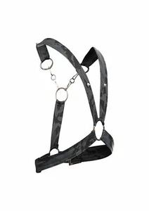 Imbragatura erotica maschile similpelle body harness con anello intimo sexy uomo - Imagen 1 de 9