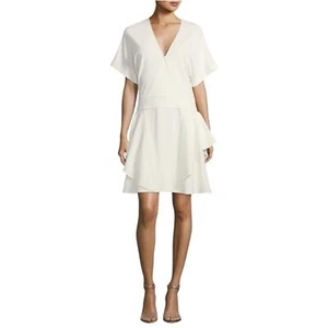 HALSTON HERITAGE Short-Sleeve Drop-Waist Ponté Dress Size 4 - Picture 1 of 6