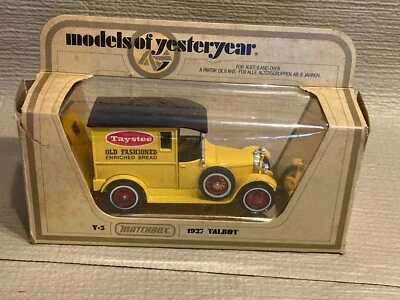 Modelos Matchbox de antaño Y5 - amarillo 1927 Talbot Van Taystee Bread Foto 1 de 4