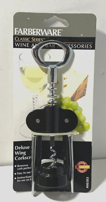 Farberware Black Wing 6" clásico sacacorchos abridor de botellas de vino Foto 1 de 4