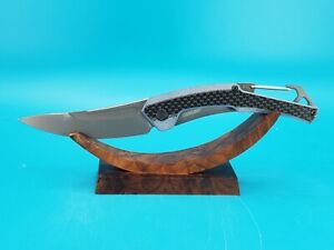 Kershaw Reverb 1225 Folding Pocket Knife Carbon Fiber and Carabiner Clip