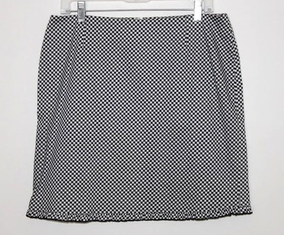 INC - 12 (L) - Xadrez xadrez preto e branco - Bainha com micro babado - Mini-saia de algodão - Imagem 1 de 4