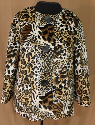 Ruby Rd. Super Soft Faux Fur Animal Print 3/4 Sleeve Swing Jacket Size L-XL (?) - Image 1 of 4