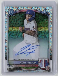CODY FREEMAN 2025 Bowman Chrome AUTO MINI DIAMOND REFRACTOR RC 046/100 Rangers - Picture 1 of 2