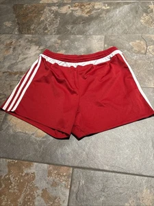 Pantalones Cortos Adidas ClimaCool ROJOS con Tres Rayas Cintura Elástica Para Mujer Talla Pequeña - Imagen 1 de 8