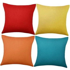 4 Pack Decorative Outdoor Waterproof Throw Pillow Covers, Square Patio Balcony - Picture 1 of 7