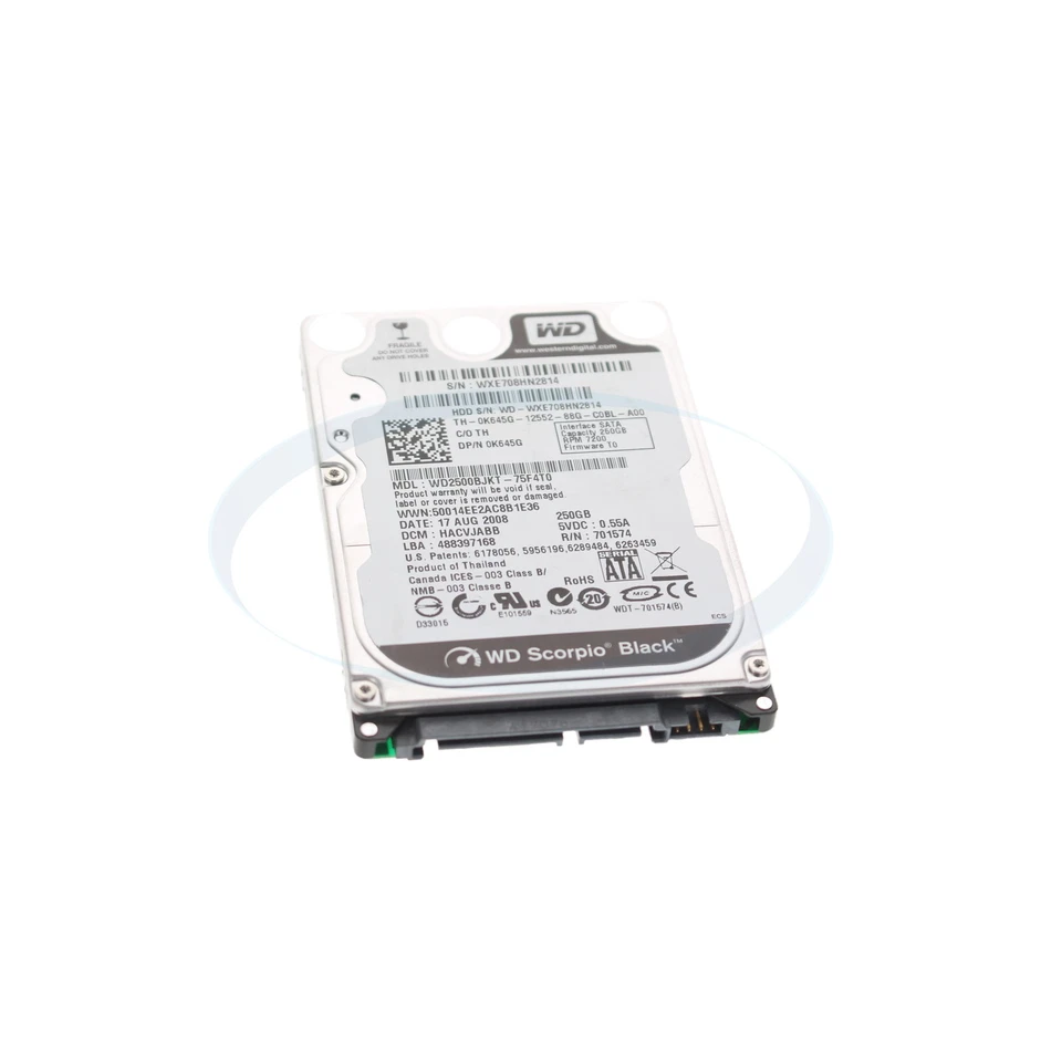 Dell K645G 250GB 7.2K 2.5" SATA Hard Drive - Image 1 of 1