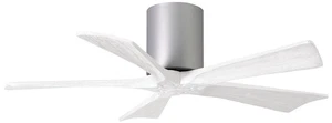 42" Matthews Irene-5H Brushed Nickel and White Hugger Ceiling Fan - Picture 1 of 1