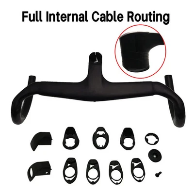 Matte Carbon Road Bike Handlebar 380-440mm Internal Integrated Handlebar 28.6mm - Image 1 of 4