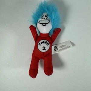 Burger King Plush Thing 2 Cat In The Hat Dr Seuss 2003 5.5" Red Blue Toy - Picture 1 of 10