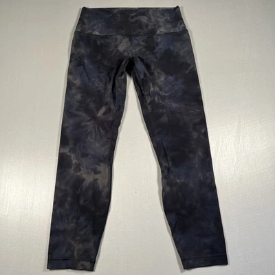 Lululemon Pants Womens 10 Black Tie Dye High Rise Yoga Leggings Athletic Gym - Image 1 of 4