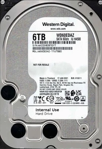WD60EDAZ-11U78B0 WX22D JAN 2021 Thailand Western Digital 6TB - Picture 1 of 2