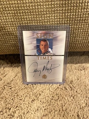 NASCAR - JEREMY MAYFIELD   - SIGN OF THE TIMES -  BLUE INK -  AUTOGRAPHED CARD  - Image 1 of 2