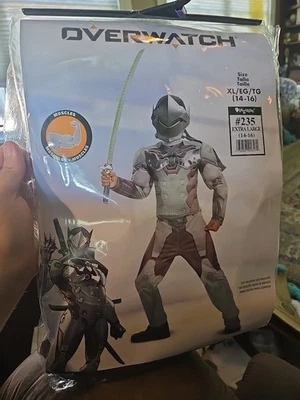 Disguise Overwatch Genji Muscle Costume Childs XL 14-16 Official Licenced NIP - Image 1 of 4