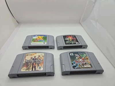 Lot 4 Japanese N64 Nintendo Cartridges Tested Starfox ,Ogre Battle ,Pikachu &mor - Image 1 of 4