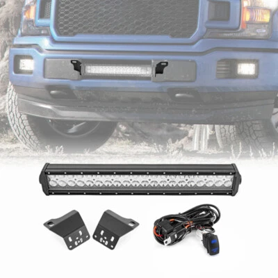 Kit de cableado de soporte de barra de luz LED de 22" para parachoques inferior para Ford F150 2018-2019 2020 Foto 1 de 4