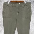 Utility by Seven7 womens ankle skinny jeans size 16 stretch solid olive green