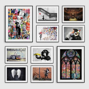 Große Banksy Wandbilder Poster Drucke Bilder Graffiti Kunstwerk A2 A3 A4 A5 Format - Bild 1 von 29