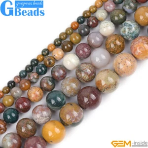 Cuentas de jaspe océano 15" natural mezclado color arco iris piedras preciosas para hacer joyas - Imagen 1 de 66