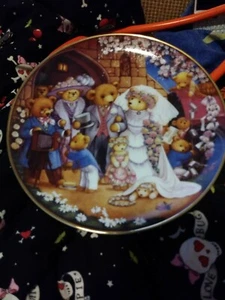 Teddy Bear wedding Franklin Mint by Carol Lawson collector plate   - Picture 1 of 3