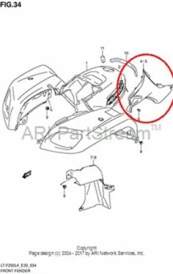 NEW OEM SUZUKI OZARK LT-F 250 RIGHT SIDE COVER BLACK - Image 1 of 2