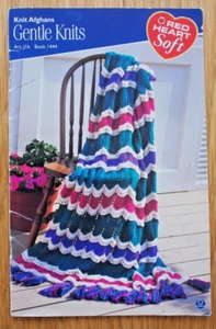 Coats & Clark Gentle Knits Book 1444 - KNIT AFGHANS - 6 knitting pattern designs - Picture 1 of 5
