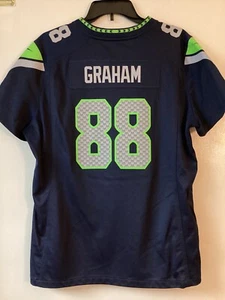 Seattle Seahawks On Field Jersey XL Women’s Jimmy Graham 88 Blue Nike - Picture 1 of 5