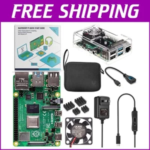 Raspberry Pi 4 8GB Starter Kit with Power Supply, Cooling & Accessories Included - Picture 1 of 11