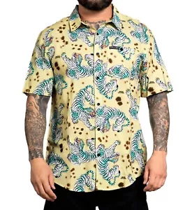 SULLEN CLOTHING TURQUOISE TIGER WOVEN SHIRT (XL) - Picture 1 of 2
