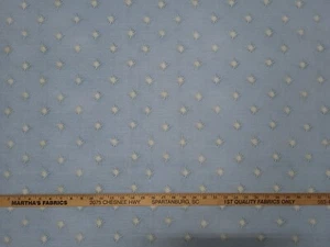 P Kaufmann STARRY SPA Blue Beige White Star Print Drapery Upholstery Fabric - Picture 1 of 4