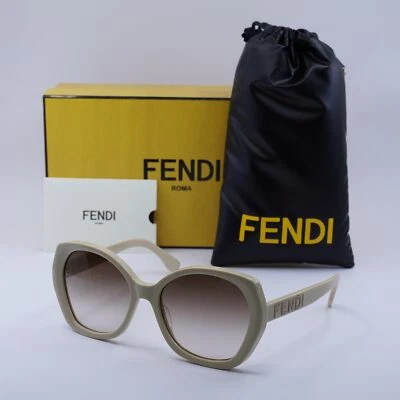 Gafas de sol Fendi FE40112I 57F beige brillante/marrón degradado 57-18-135 nuevas auténticas Foto 1 de 4