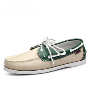 Genuine Leather Mens Comfortable Casual Boat Shoes Fashion Loafers Driving Shoes - Picture 1 of 36