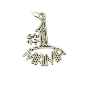 925 Sterling Silver Number 1 Mama Charm Made in USA - Picture 1 of 2