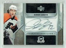 06-07 UD Upper Deck The Cup Scripted Swatches  Simon Gagne  /25  Patch  Auto