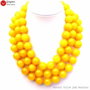 20mm Round Natural Blue Turquoise Necklace for Women Jewelry 3 Strands 18-23" - Picture 1 of 18