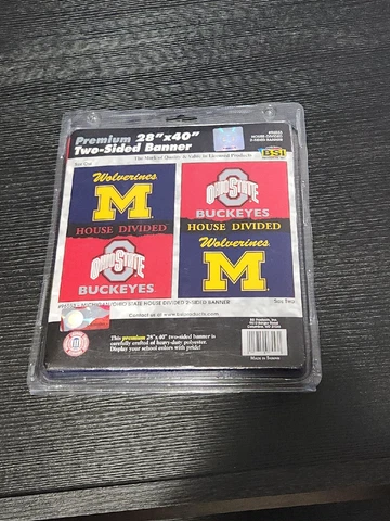 Ohio State Buckeyes/Michigan Wolverines House Divided Banner BSI 28"X40" 2 Sided Cover