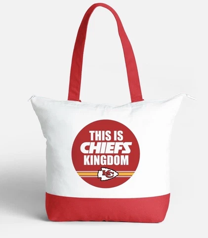 Kansas City Chiefs Kingdom Zippered Tote Bag Free Shipping USA Unisex Cover