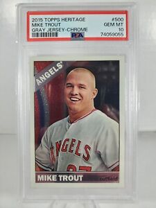 2015 Topps Heritage Mike Trout Gray Jersey #500 PSA 10