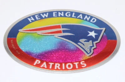 1999 New England Patriots NFL Vending Sticker/Decals Reflective apprx 3" Oval - Image 1 of 4