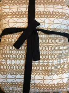 West Elm Two (2) Echo Print Cotton Canvas Curtains 48x96 Gold Dust NWOT! GEO - Imagen 1 de 1
