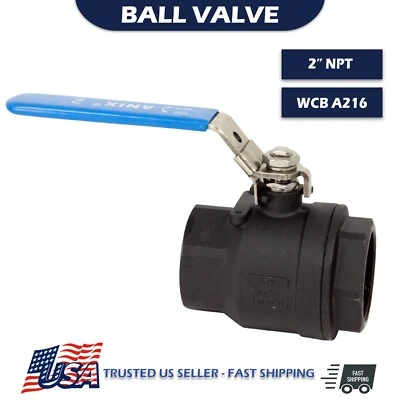 2-дюймовый шаровой клапан CS гнездовой с резьбой FNPT углеродистая сталь ПОЛНЫЙ ПОРТ 1000 запираемый - Изображение 1 из 3