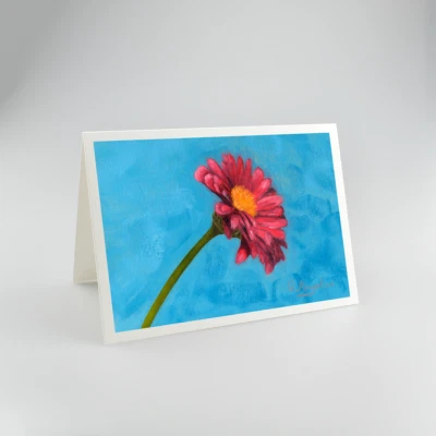 Pink Daisy - A5 High Quality 312gsm Blank Greetings Cards - Image 1 of 4