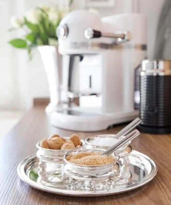 Tablett -MARLENE- Ø 34 cm, rund, Edelstahl hochglanzpoliert. REDUZIERT! - Bild 1 von 4